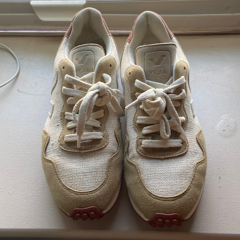 Veja Cream and Tan Women's Sneakers